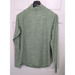 Men's Cozy 1/4 Zip Pullover Light Green Shirt Size Small